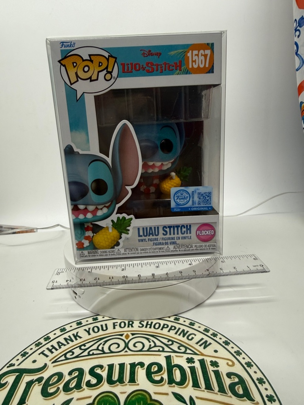 Funko Luau Stitch Vinyl Figure Flocked - Blue with Yellow Pineapple #1567